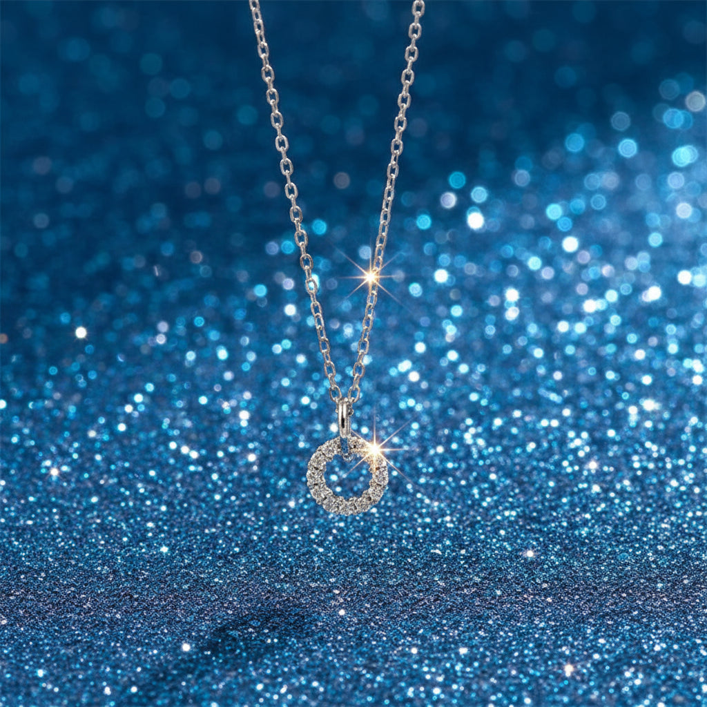 Geometric Diamond Pendant Necklace