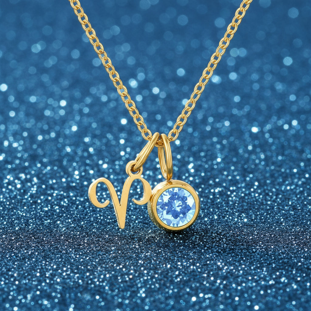 Zodiac Birthstone Pendant Necklace