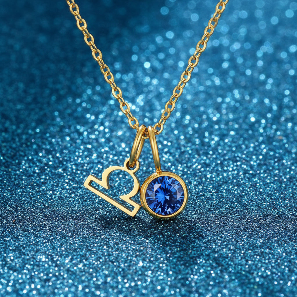 Zodiac Birthstone Pendant Necklace