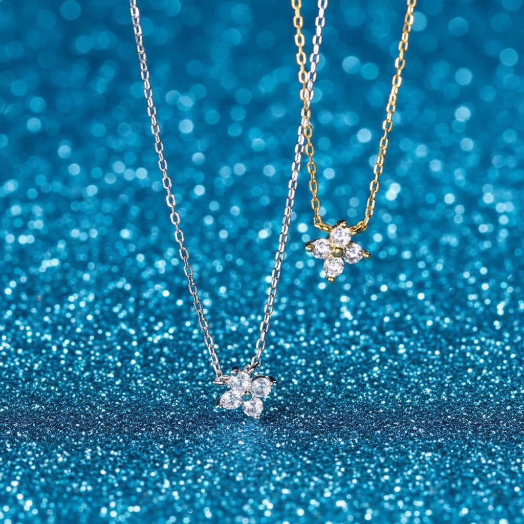 Sterling Silver Four-Leaf Charm Necklace