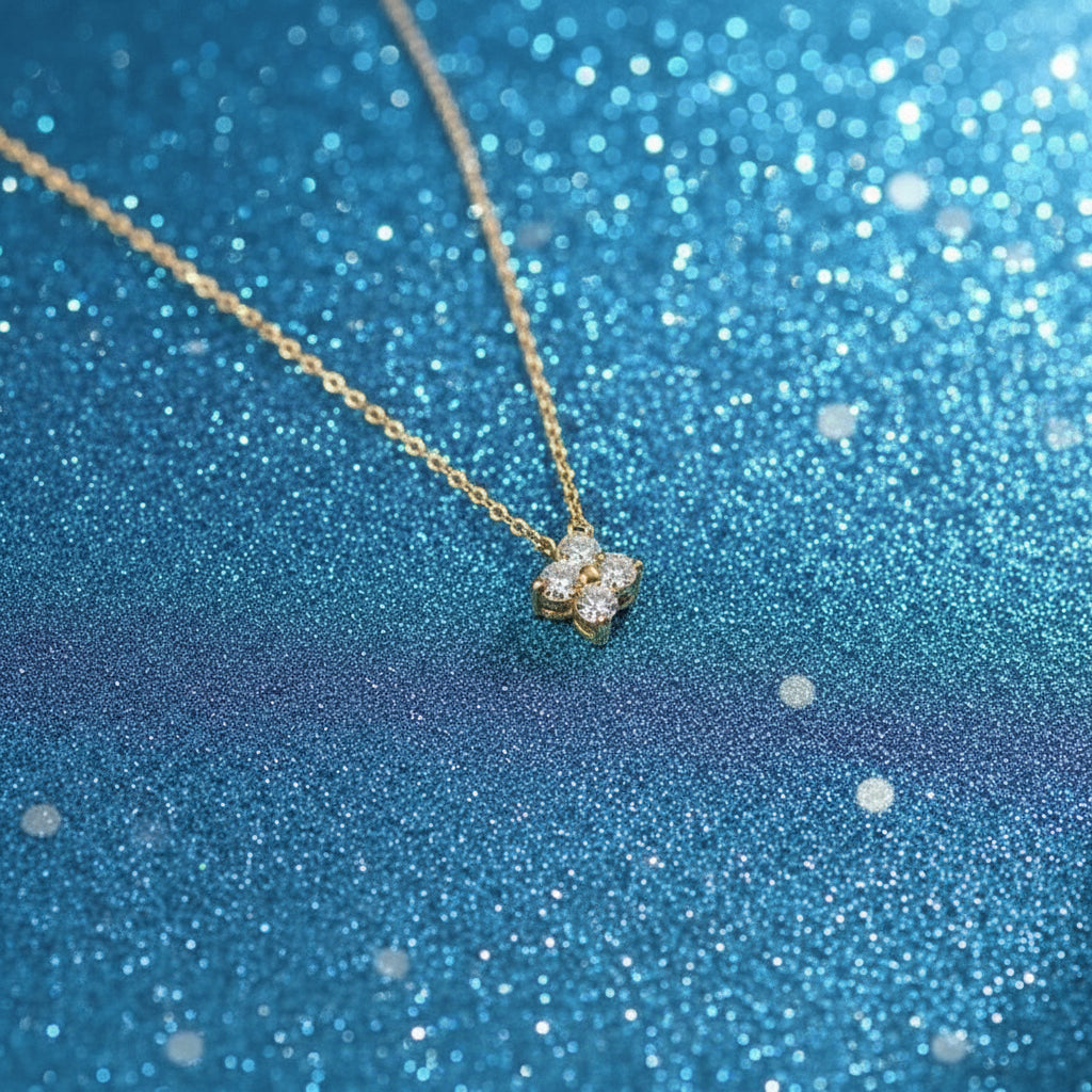 Sterling Silver Four-Leaf Charm Necklace