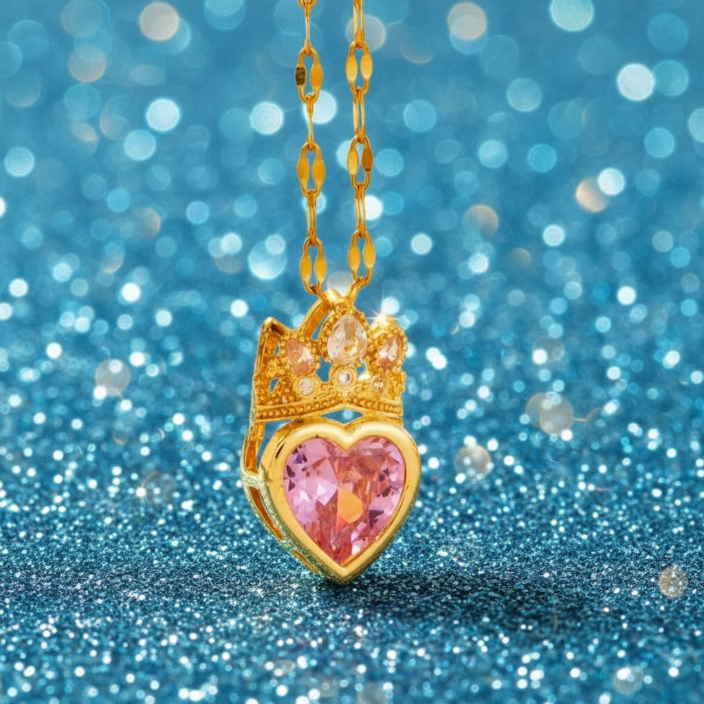 Vintage Heart Crown Necklace