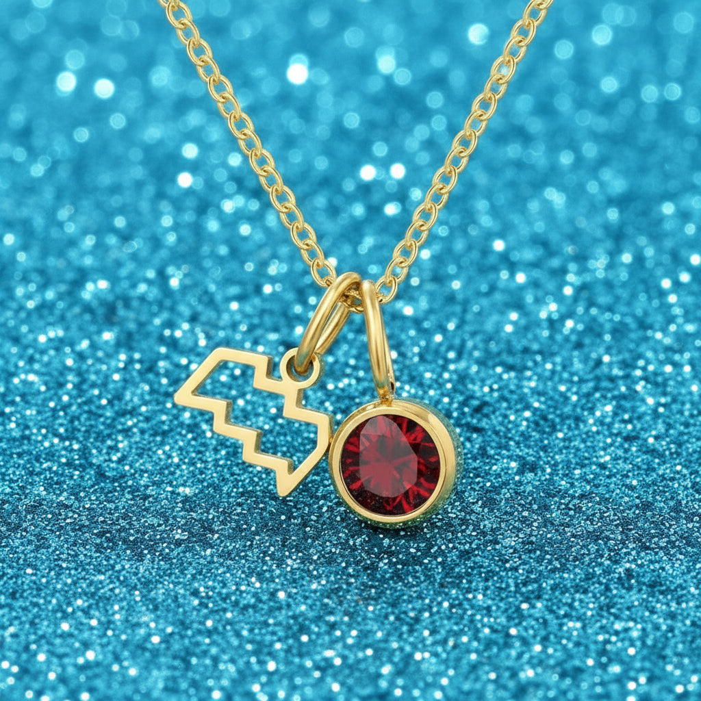 Zodiac Birthstone Pendant Necklace