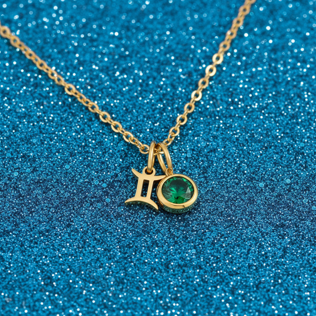 Zodiac Birthstone Pendant Necklace