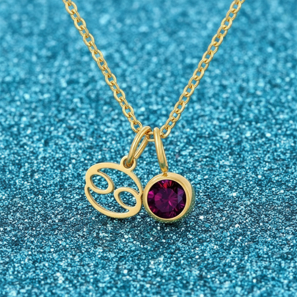 Zodiac Birthstone Pendant Necklace