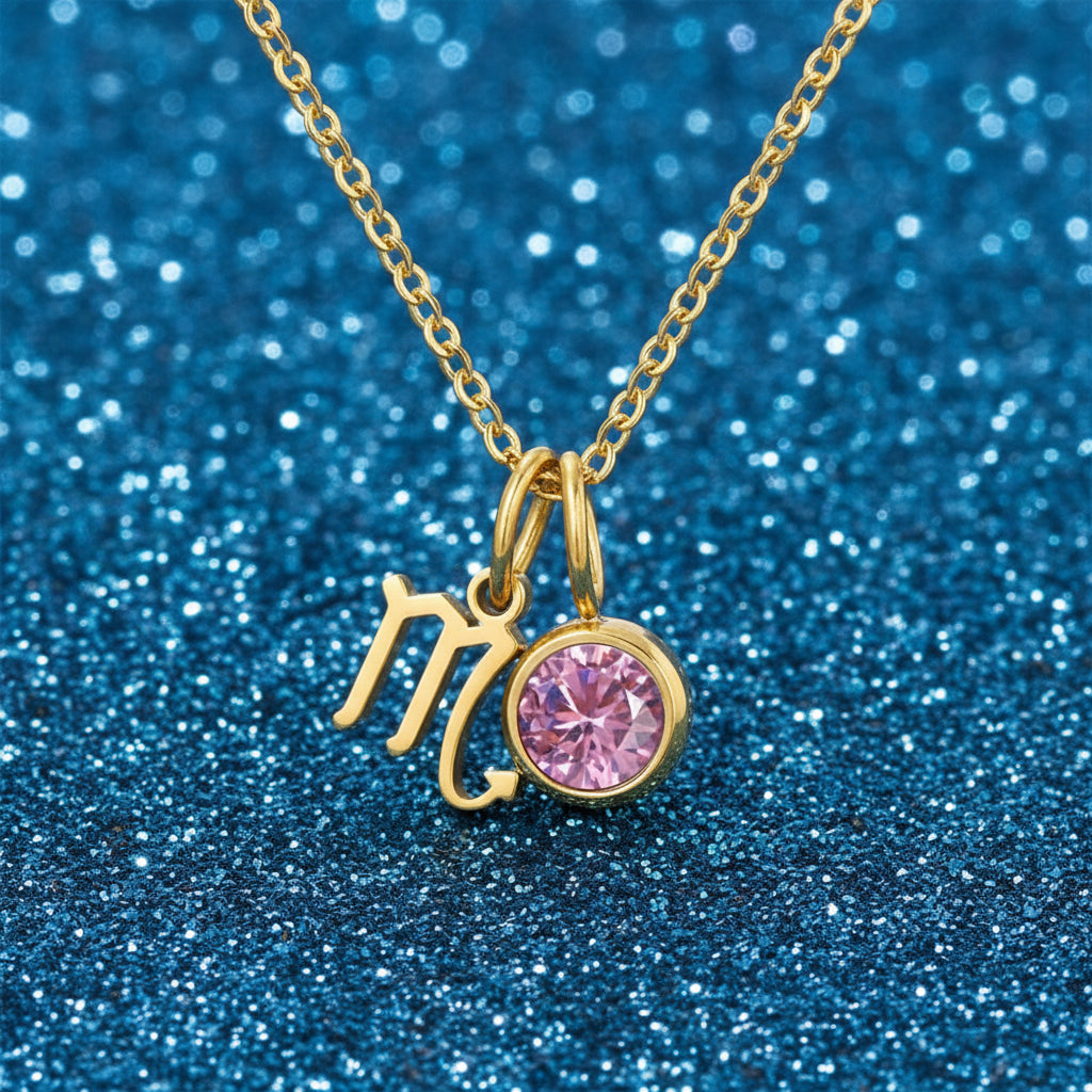 Zodiac Birthstone Pendant Necklace