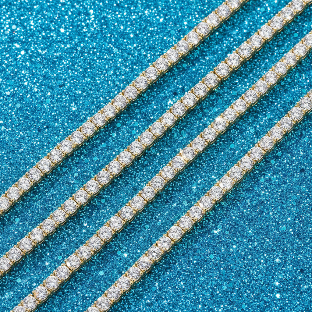 14K Gold Plated Diamond Tennis Necklace