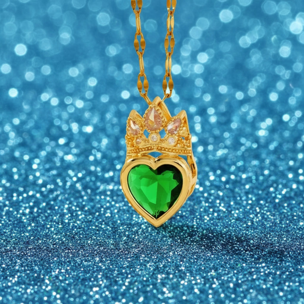 Vintage Heart Crown Necklace