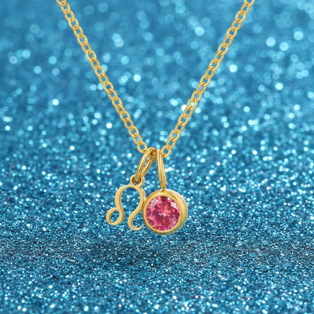 Zodiac Birthstone Pendant Necklace